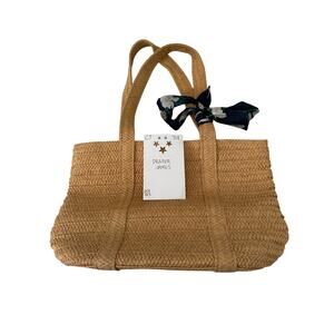Draper James Straw Shoulder Purse Tote in Natura
